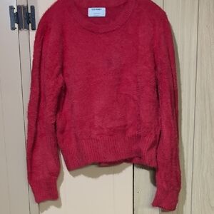 Old Navy Women's Bold Red Crew Neck Sweater